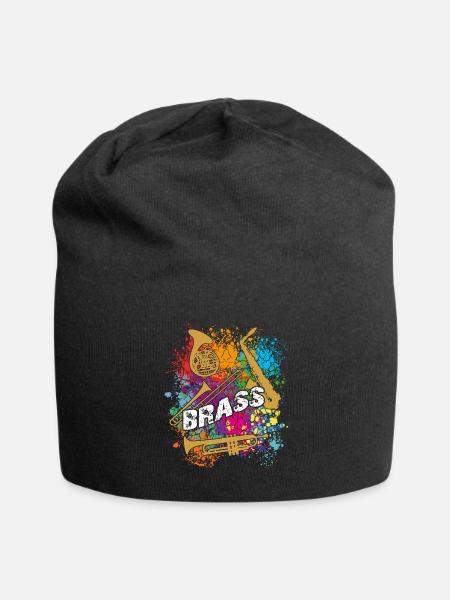 Trompete, Posaune, Saxofon, Horn - BRASS - Jersey-Beanie - Schwarz