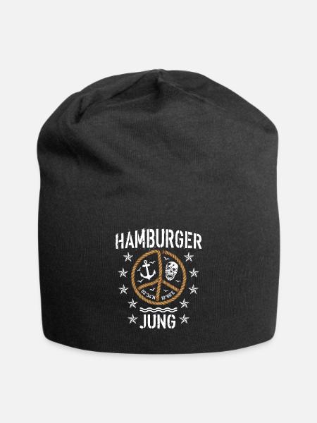 98 Hamburger Jung Peace Anker Seil - Jersey-Beanie - Schwarz