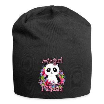 Cadeau mignon d'animal de panda pour des petites filles ou des femmes - Bonnet en jersey - noir - Devant