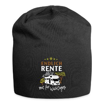 Endlich Rente Wohnmobil Camping Geschenk Shirt - Jersey-Beanie - Schwarz - Vorne
