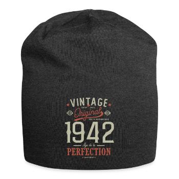 age of perfection 1942, birthday 80 years - Jersey Beanie - charcoal grey - Front