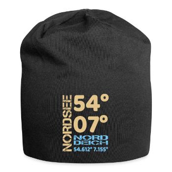 Nordsee Norddeich Koordinaten Ostfriesland Norden - Jersey-Beanie - Schwarz - Vorne