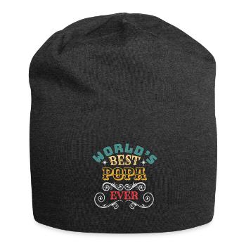 Worlds Best Popa Ever - Jersey Beanie - charcoal grey - Front