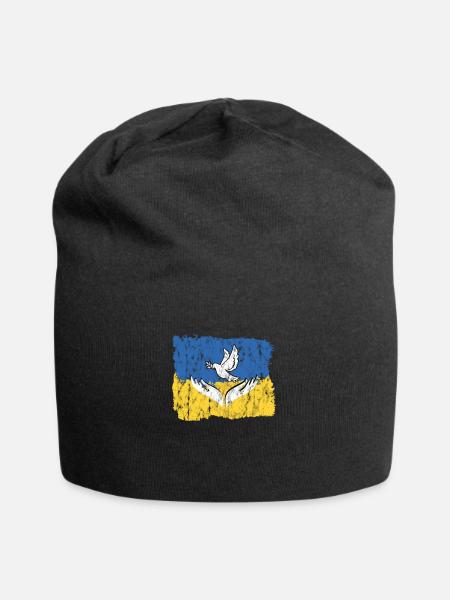 Peace Dove Ukraine - Jersey-Beanie - Schwarz