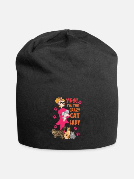 Crazy Cat Lady Katze Katzenmama Geschenkidee - Jersey-Beanie - Schwarz