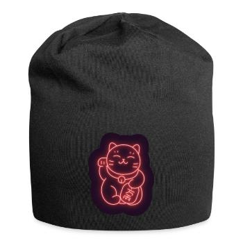 Lucky cat stickers Maneki-Neko - Jersey Beanie - black - Front