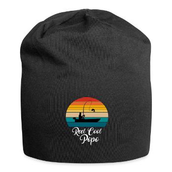 Reel Cool Popo Fishing Gifts - Jersey-Beanie - Schwarz - Vorne