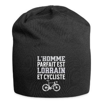 L'Homme Parfait Est Lorrain Cycliste - Bonnet en jersey - noir - Devant