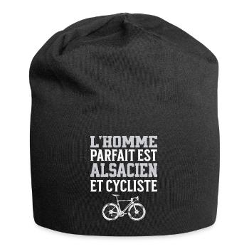 L'Homme Parfait Est Alsacien Cycliste - Bonnet en jersey - noir - Devant