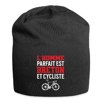L'Homme Parfait Est Breton Cycliste - Bonnet en jersey - noir - Devant