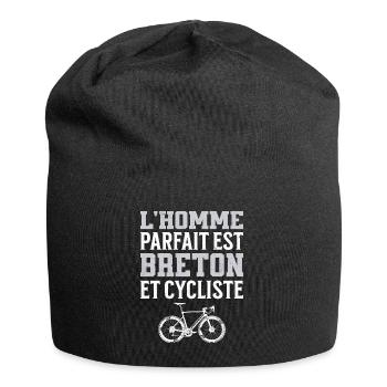 L'Homme Parfait Est Breton Cycliste - Bonnet en jersey - noir - Devant