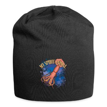 Calmar Calmar géant sur des éclaboussures colorées de couleur - Bonnet en jersey - noir - Devant