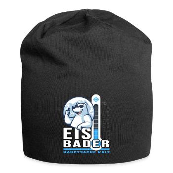 Eisbader Winterschwimmer Minusgrad Winterbaden - Jersey-Beanie - Schwarz - Vorne