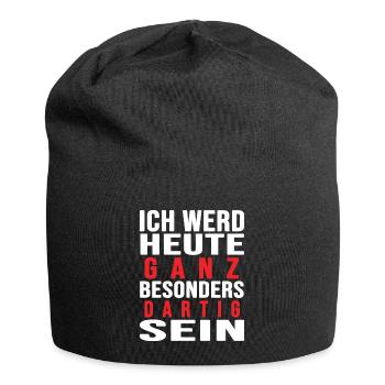 Dart Dartspieler darten Dartscheibe "dartig" - Jersey-Beanie - Schwarz - Vorne