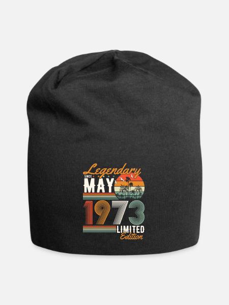 Mai 1973 Jahrgang Vintage Retro Geburtstag - Jersey-Beanie - Schwarz