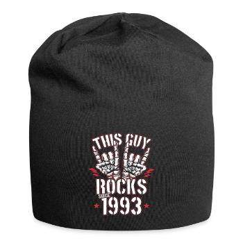 This guy has been rocking since 1993 vintage birthday - Jersey Beanie - black - Front