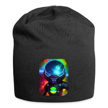 Weltraum Astronaut - Jersey-Beanie - Schwarz - Vorne
