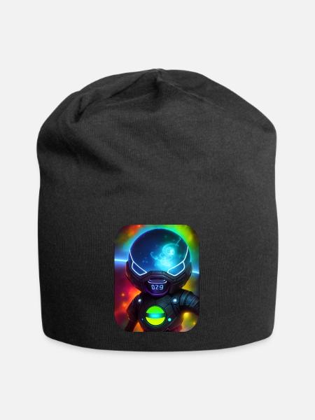Weltraum Astronaut - Jersey-Beanie - Schwarz