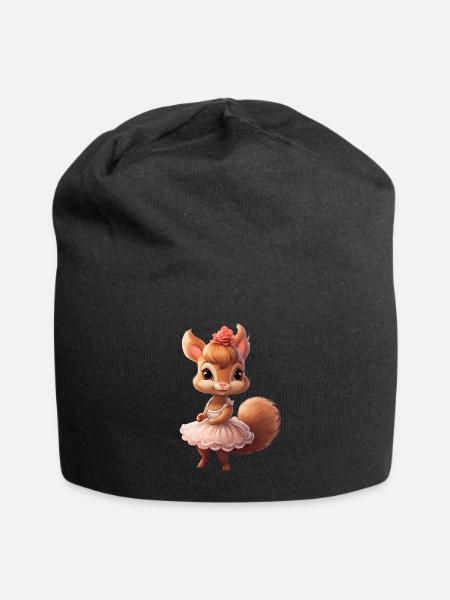 Eichhörnchen Ballerina Ballett Tanz - Jersey-Beanie - Schwarz