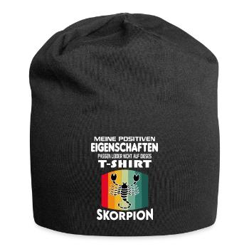 Geburtstag Sternzeichen Retro Skorpion - Jersey-Beanie - Schwarz - Vorne