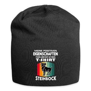 Geburtstag Sternzeichen Retro Steinbock - Jersey-Beanie - Schwarz - Vorne