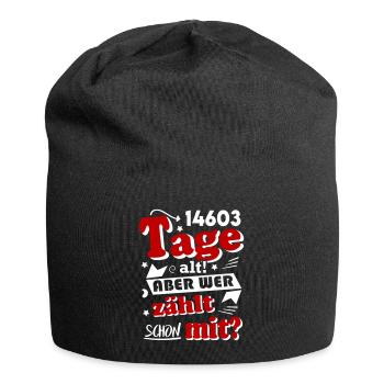 Geburtstag 40 Jahre Tage alt Happy Birthday - Jersey-Beanie - Schwarz - Vorne