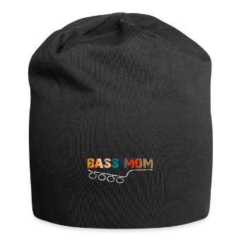 Mama spielt Bass mit Vintage Bassschlüssel - Jersey-Beanie - Schwarz - Vorne