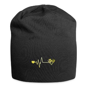 Diamond Pulse Heart Love - Jersey Beanie - black - Front