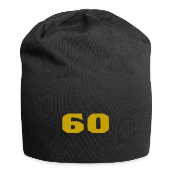 60. 60 ANS. 60e ANNIVERSAIRE. ANNIVERSAIRE 60 ANS. - Bonnet en jersey - noir - Devant