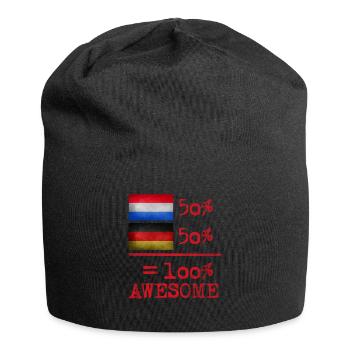 half Dutch Dutch german 50% - Jersey Beanie - black - Front