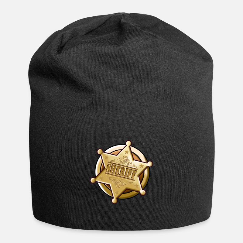 Grande étoile de shérif - Bonnet en jersey - noir