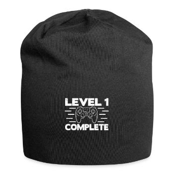 Level 1 Complete Einschulung Jubiläum Geschenk - Jersey-Beanie - Schwarz - Vorne