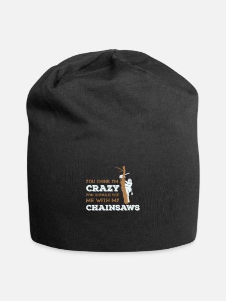 Chainsaw & tree for lumberjacks and arborists - Jersey Beanie - black