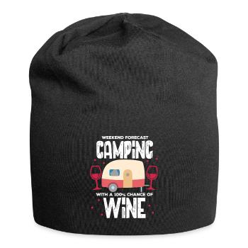 Camping Wine - Jersey Beanie - black - Front