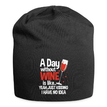 Wine Red Wine Wine Glass Wine Festival White Wine Gift - Jersey Beanie - black - Front