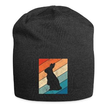 Rabbit Easter Retro Gift - Jersey Beanie - charcoal grey - Front