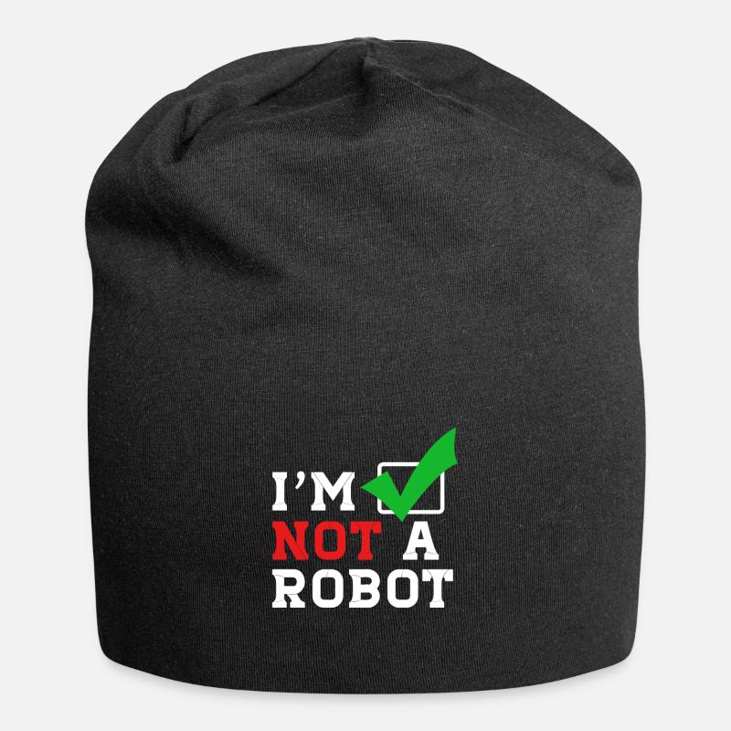 I´m not a Robot - Ich bin kein Roboter im Internet - Jersey-Beanie - Schwarz