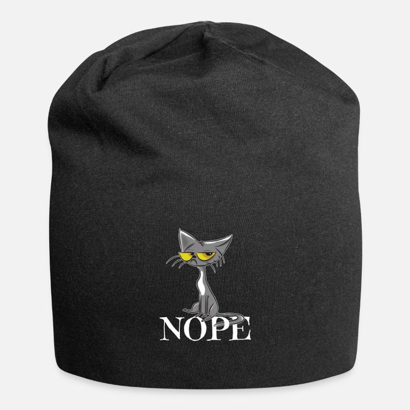 Katze Nein - Jersey-Beanie - Schwarz