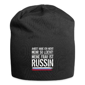 Meine frau ist russin Geschenk Russland - Jersey-Beanie - Schwarz - Vorne