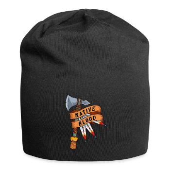Indianer - Jersey-Beanie - Schwarz - Vorne