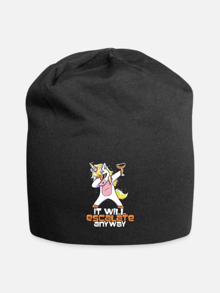 Einhorn Unicorn - Jersey-Beanie - Schwarz