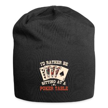Poker Pokerspieler Texas Holdem - Jersey-Beanie - Schwarz - Vorne