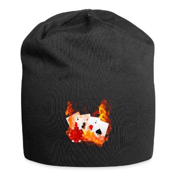 Poker Pokerspieler Texas Holdem - Jersey-Beanie - Schwarz - Vorne