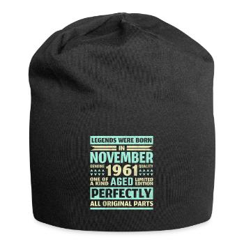 60th birthday gift November 1961 60 years - Jersey Beanie - black - Front