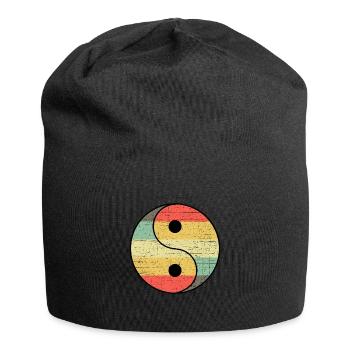 Yin yang vintage - Bonnet en jersey - noir - Devant
