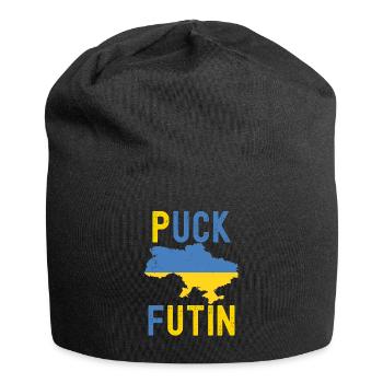 FK Poutine, Puck Futin, Stand avec l’Ukraine, Anti Guerre - Bonnet en jersey - noir - Devant