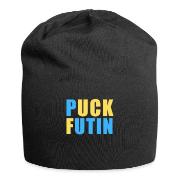 Ukraine Flagge, ich stehe mit der Ukraine, FK Putin, Anti - Jersey-Beanie - Schwarz - Vorne