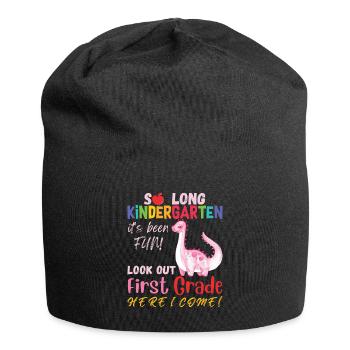 So long Kindergarten it's been fun, look out 1st - Jersey Beanie - black - Front