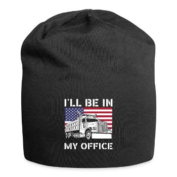I'll be in my office trucker, funny truck driver - Jersey Beanie - black - Front