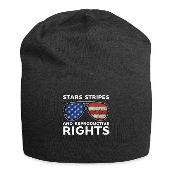 stars stripes reproductive rights pro choice - Jersey Beanie - charcoal grey - Front